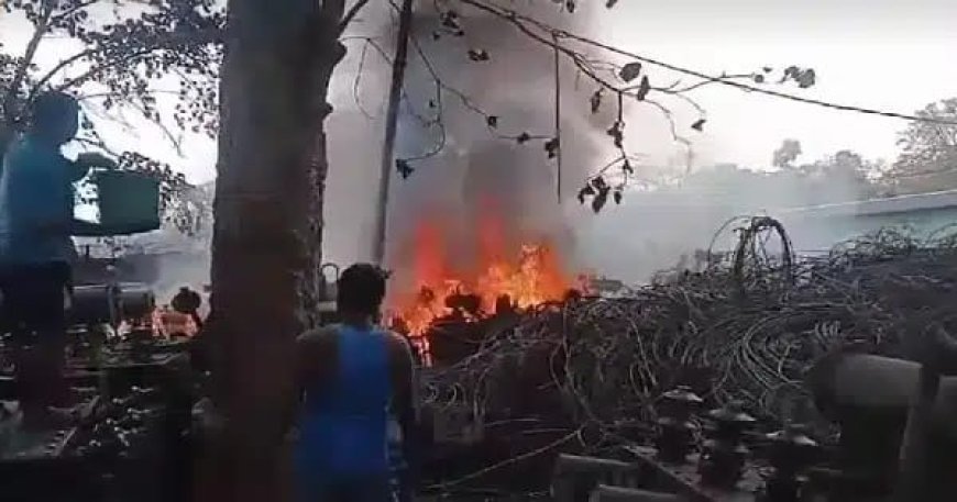 JBVNL गोदाम में लगी भीषण आग, कई ट्रांसफार्मर जलकर राख